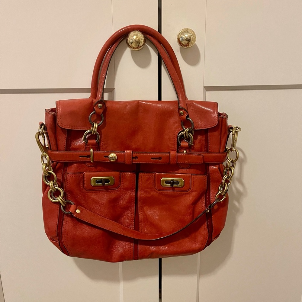 Coach hobo orange bag